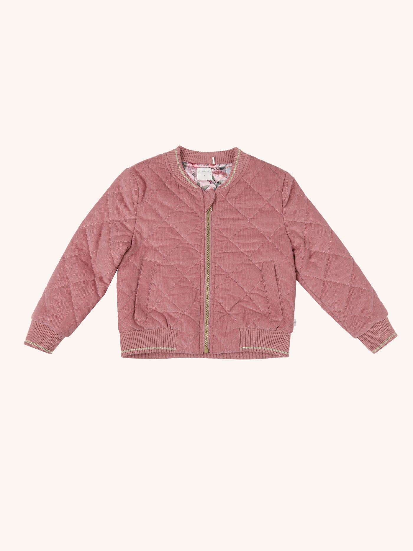 Cosy Quilted Bomber - Foxglove
