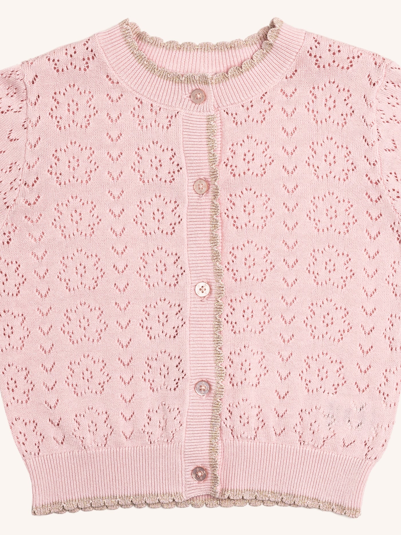 Pointelle Luxury Cardigan - Petal Pink