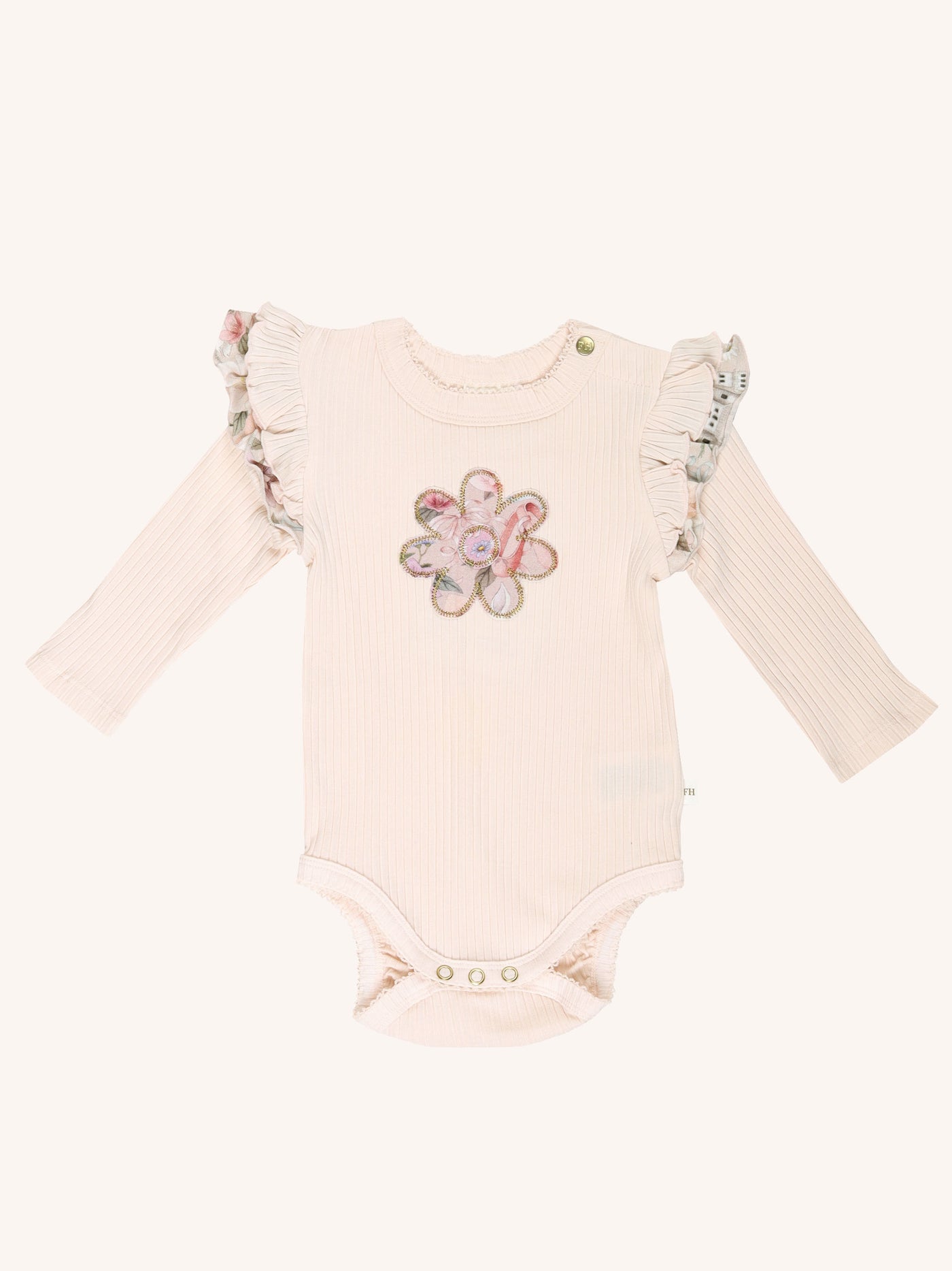 'Flower' Darling Frill Bodysuit - Quartz Pink