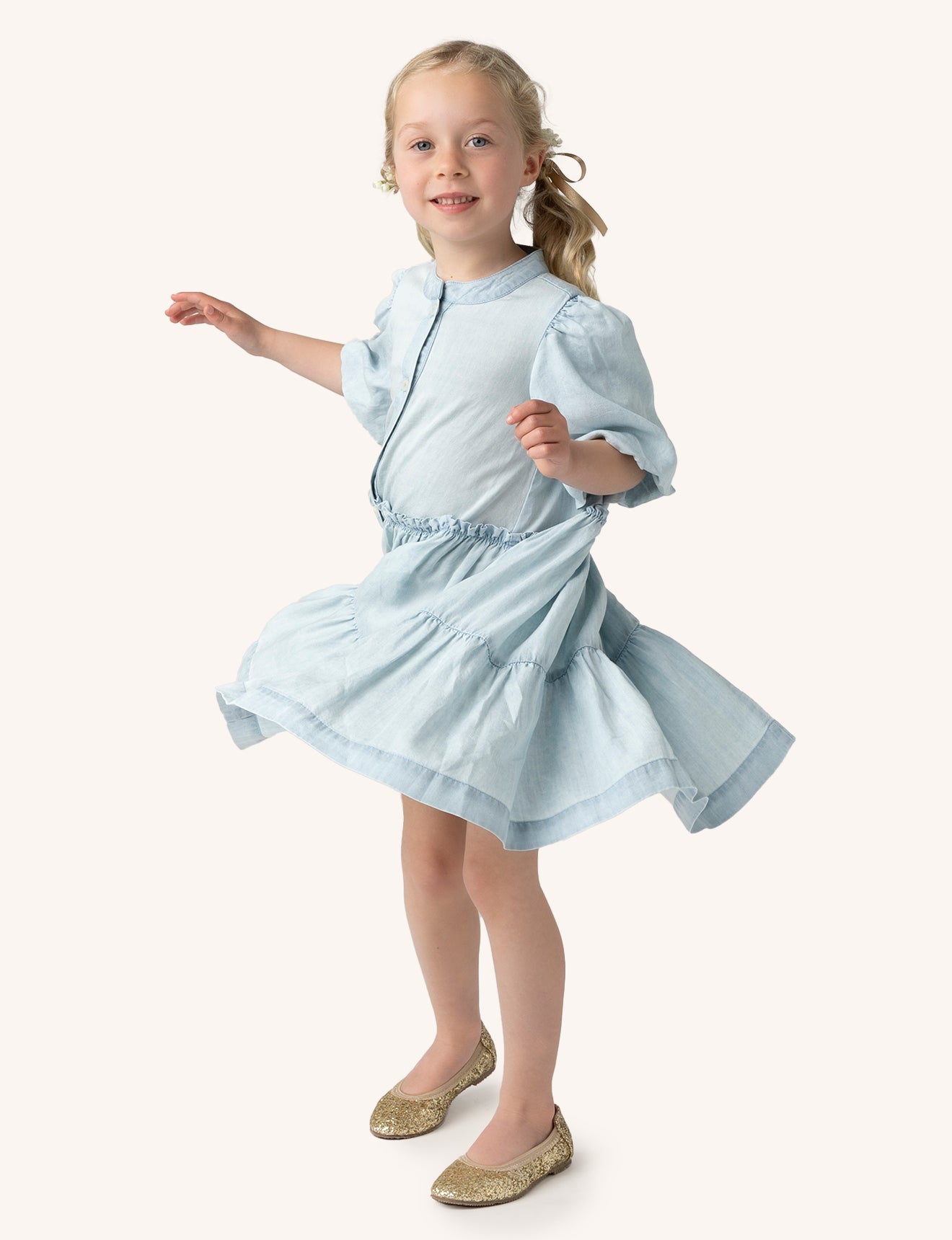 Tiered Dress - Soft Blue