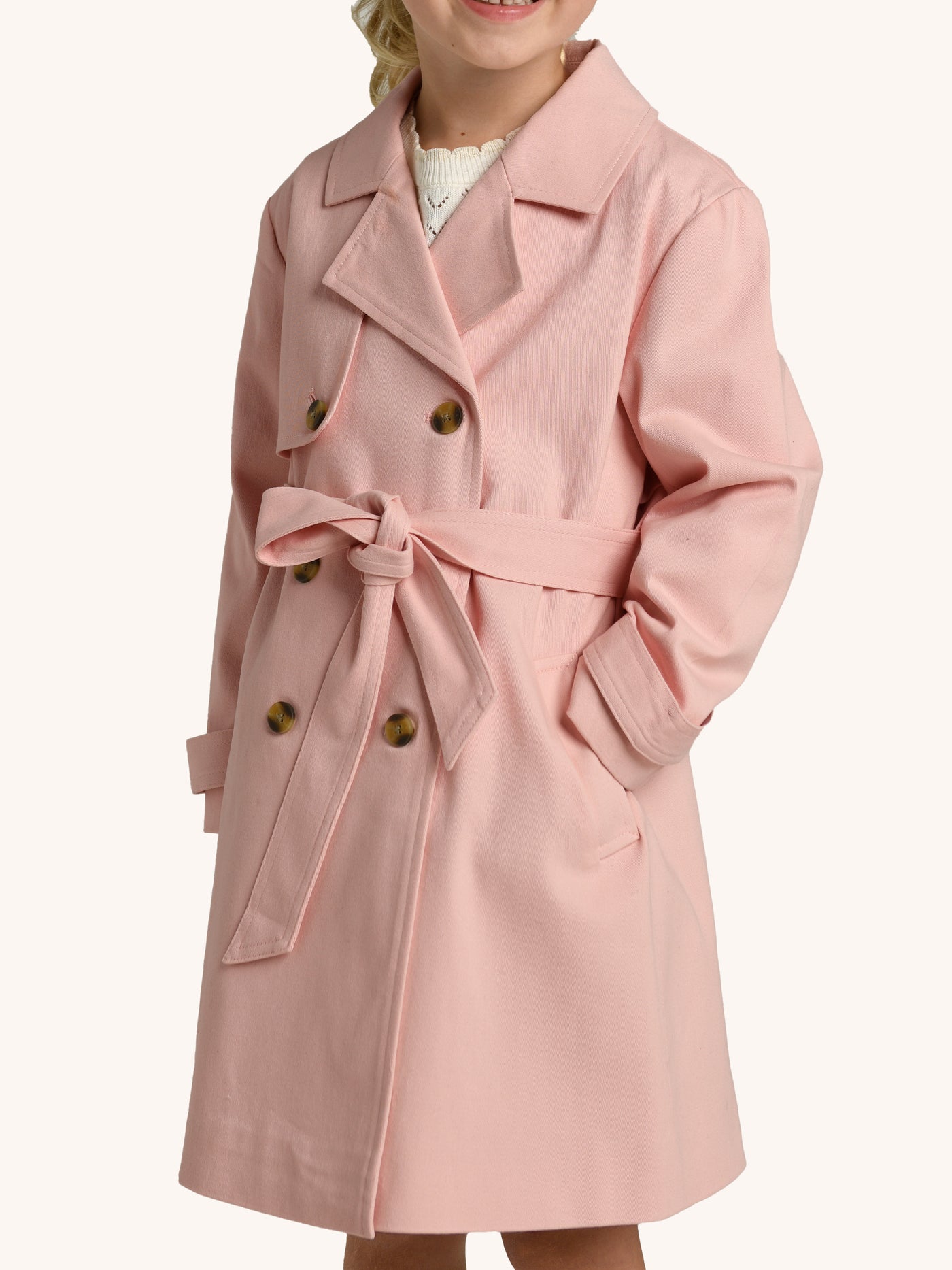 Double Breasted Coat-Pale Blush