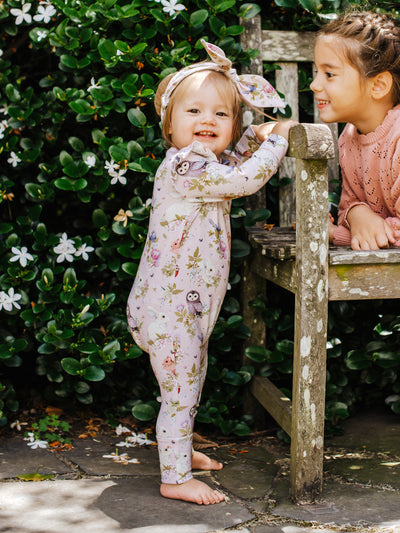 'Woodlands Icons' Coverall Onesie-Blush