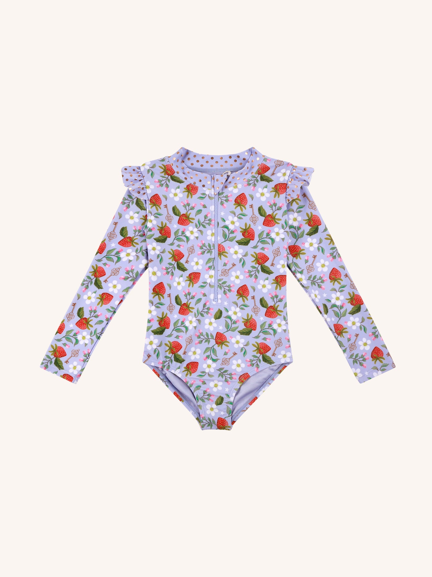 'Hearts Floral' Delphine Junior One Piece Swimsuit - Bright Violet