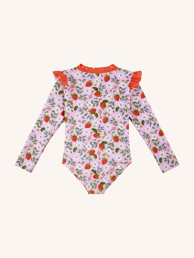 'Hearts Floral' Delphine Junior One Piece Swimsuit - Pink