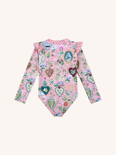 'All my Hearts' Delphine Junior One Piece Swimsuit - Coral