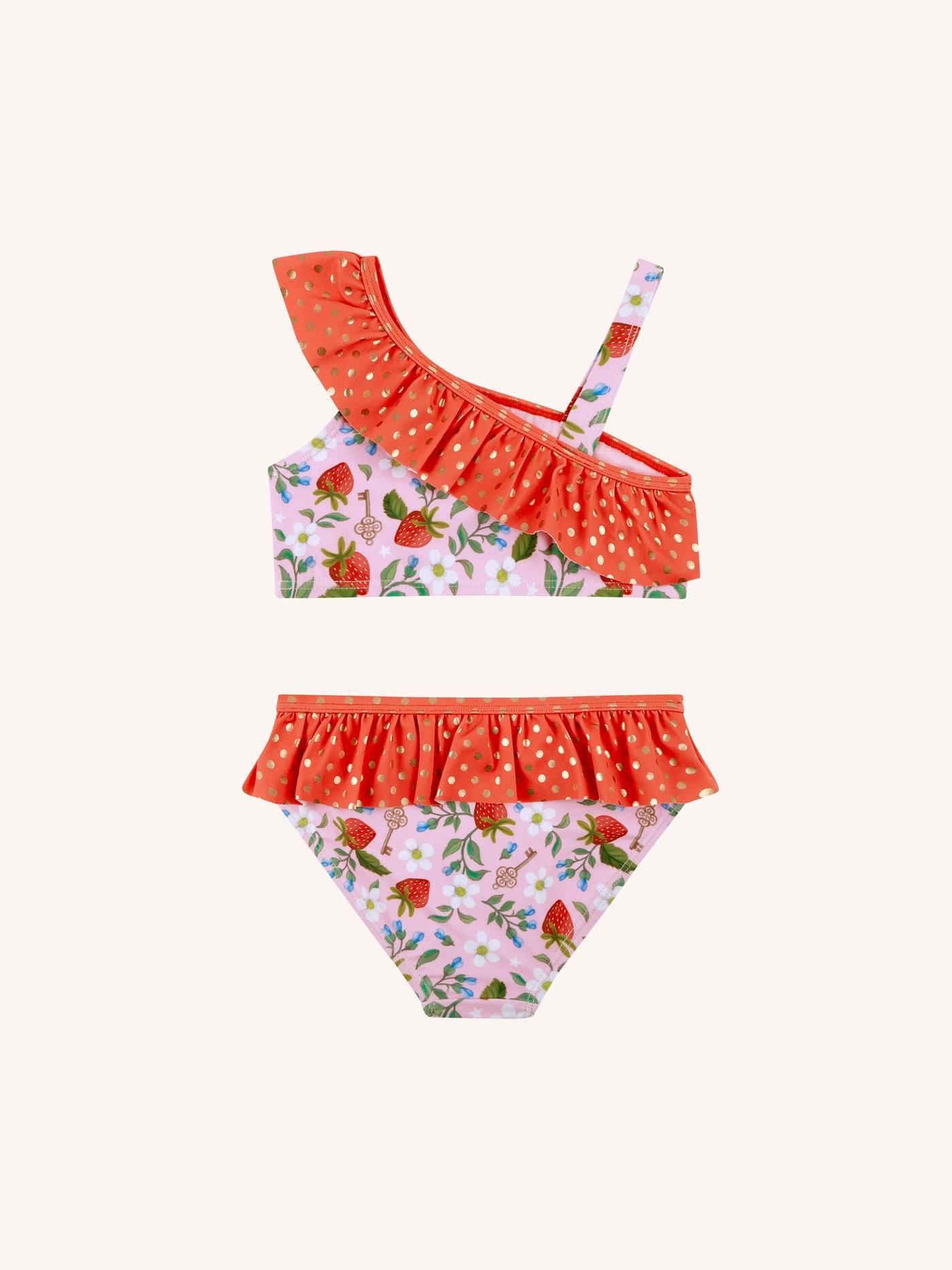 'Hearts Floral' Cascade Two Piece Swimsuit - Pink