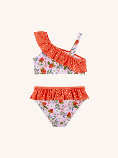 'Hearts Floral' Cascade Two Piece Swimsuit - Pink