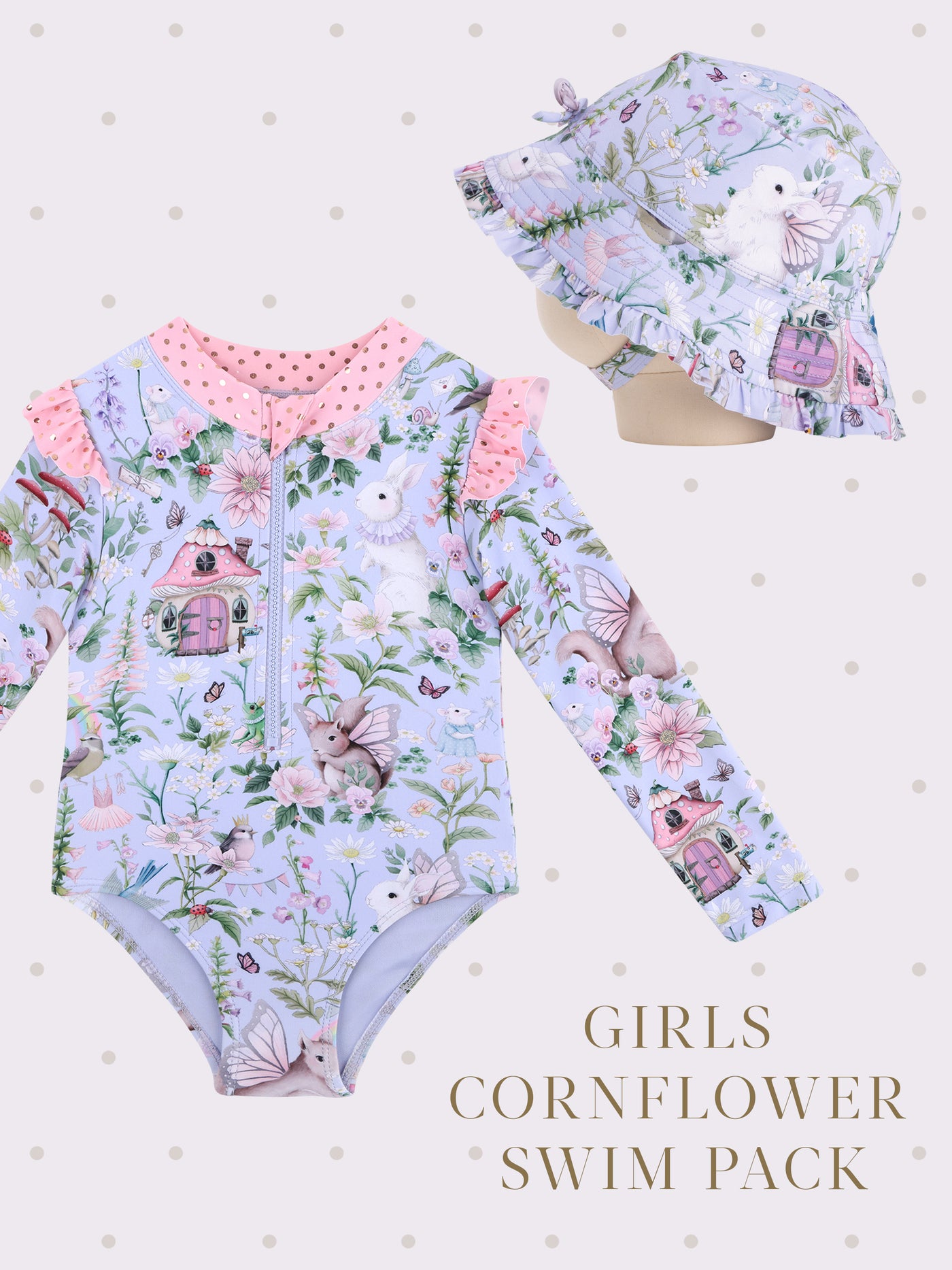 'Fairyland' Children's Cornflower Swimsuit Pack