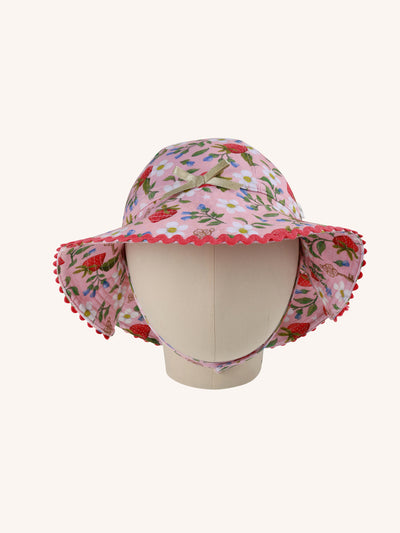 'Hearts Floral' Sunday Baby Hat - Pink