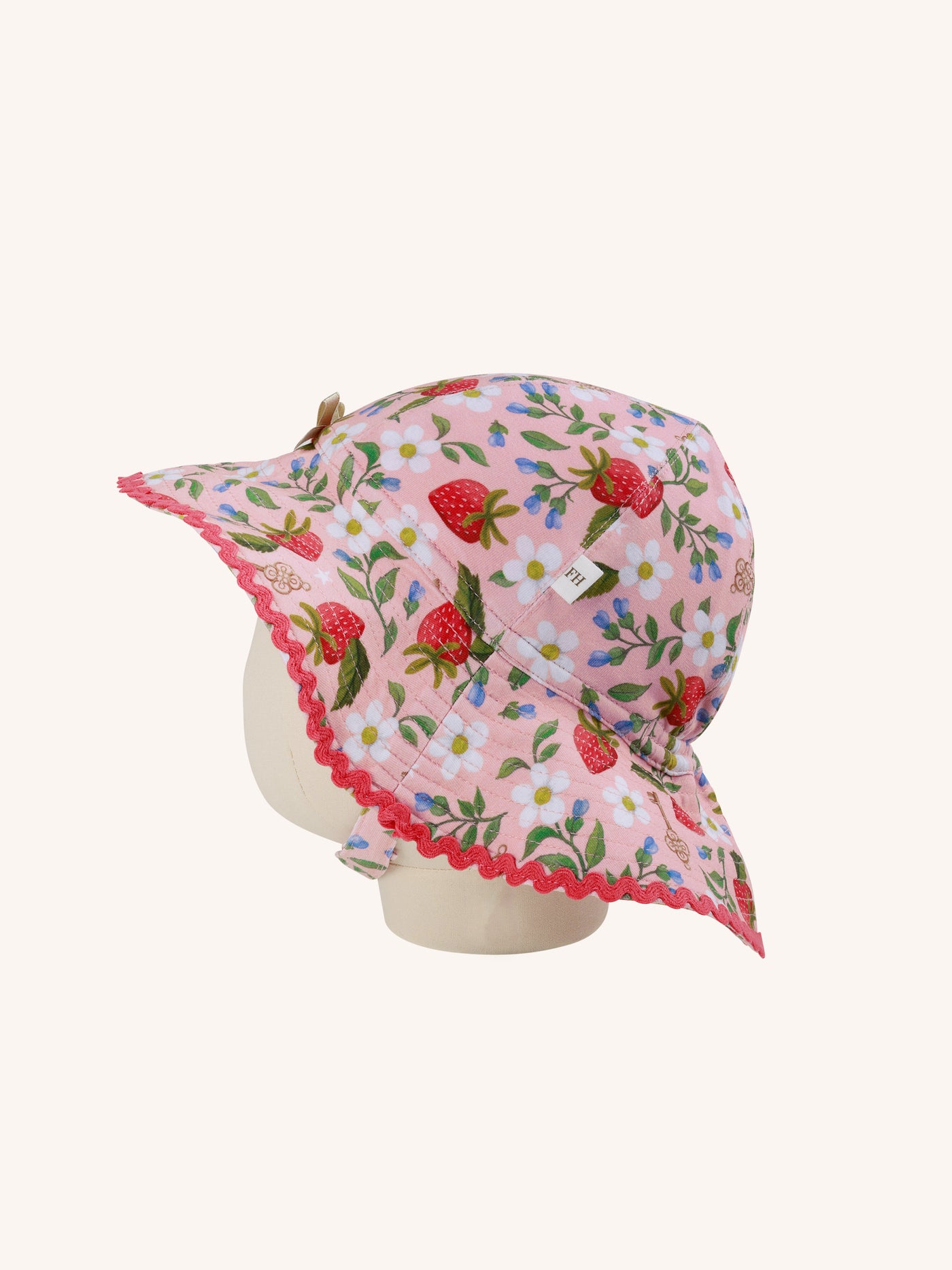'Hearts Floral' Sunday Baby Hat - Pink