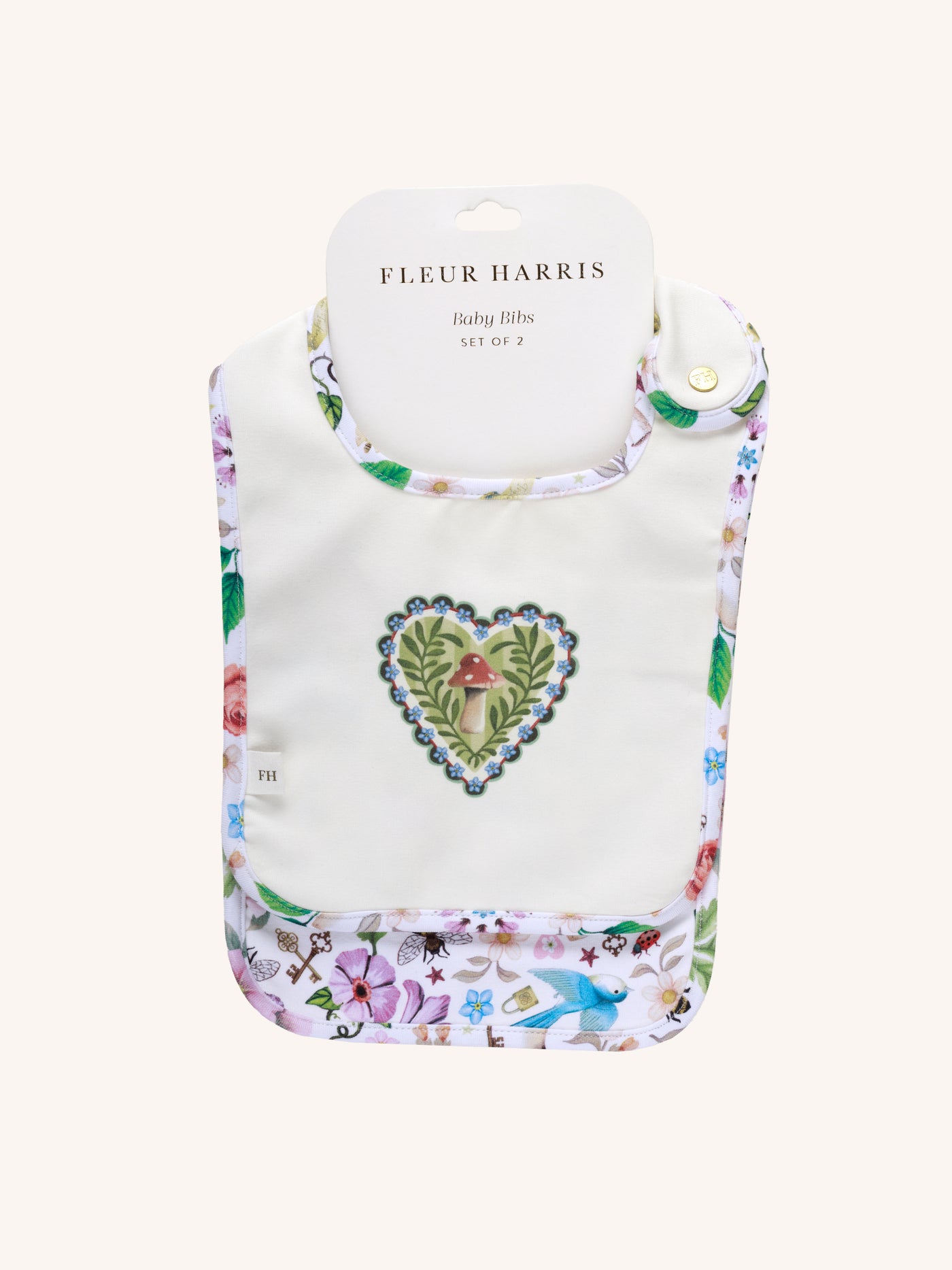 'Secret Diary' Dandy Duo Bibs - 2 Pack - Egret