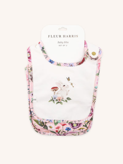 'Garden of Dreams' Dandy Duo Bib Set - Peach