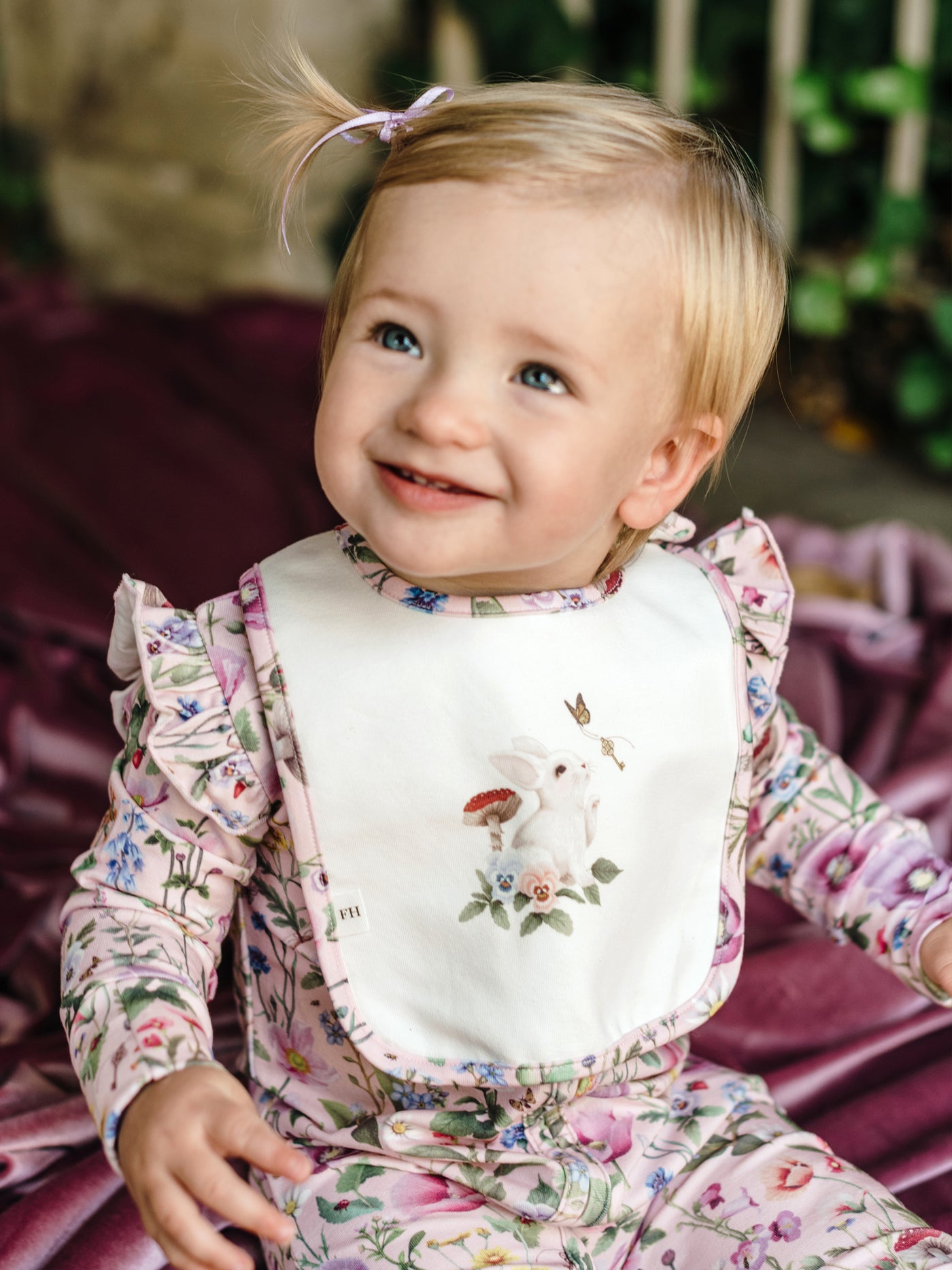 'Garden of Dreams' Dandy Duo Bib Set - Peach