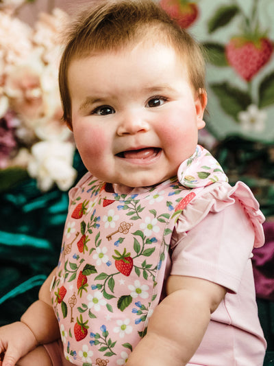 'Hearts Floral' Dandy Duo Bibs - 2 Pack - Pink