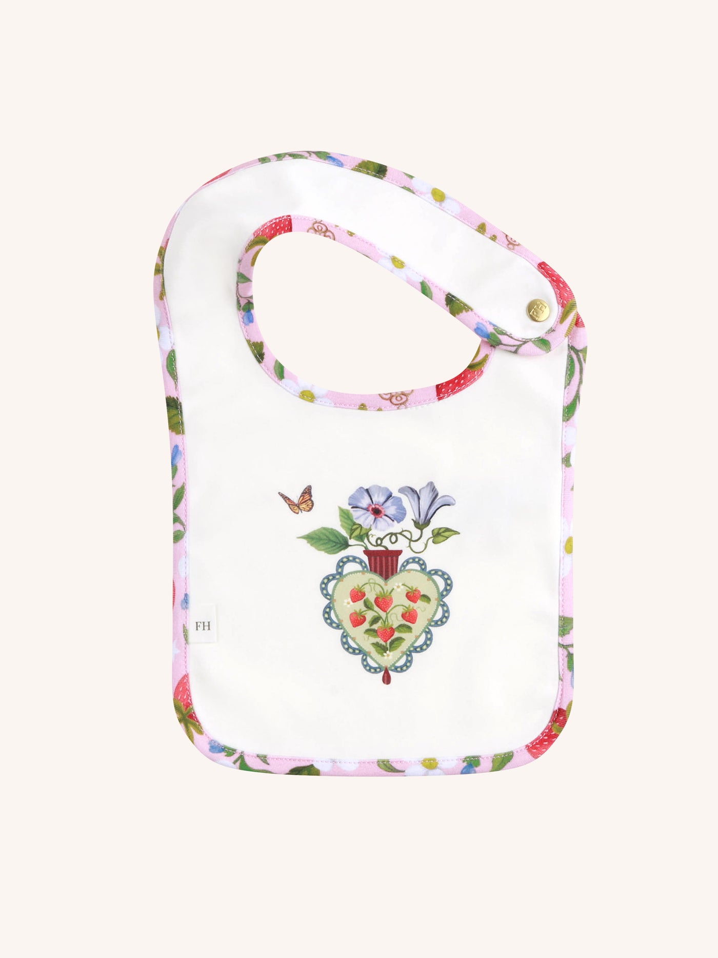 'Hearts Floral' Dandy Duo Bibs - 2 Pack - Pink