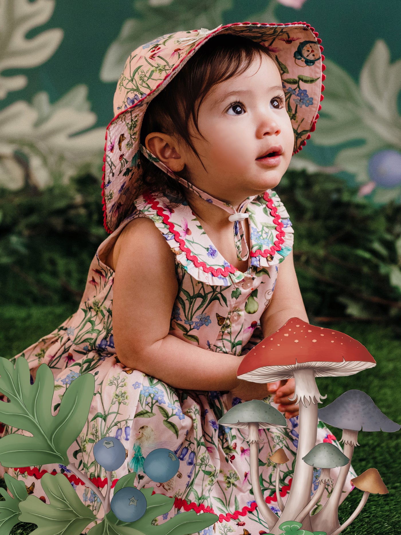 'Enchanted Garden' Summer Baby Hat - Sugar Pink