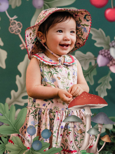 'Enchanted Garden' Summer Baby Hat - Sugar Pink