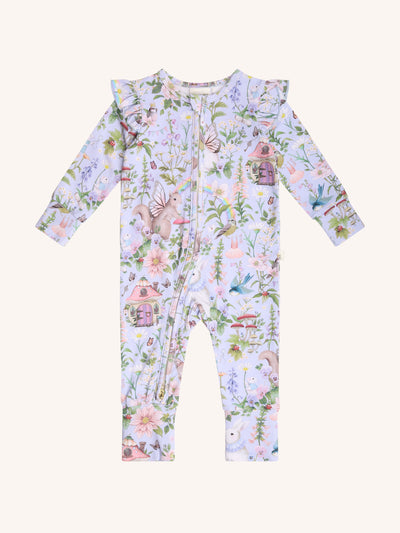 'Fairyland' Precious Frill Coverall Onesie - Cornflower