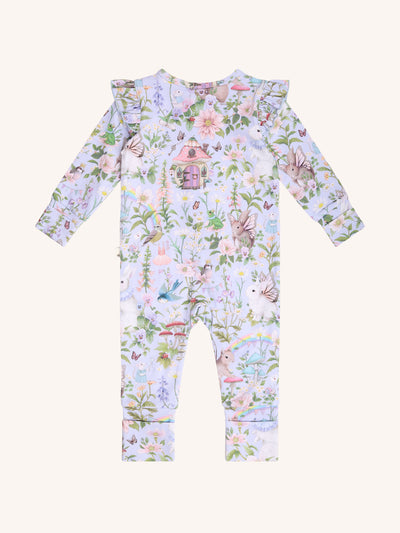 'Fairyland' Precious Frill Coverall Onesie - Cornflower