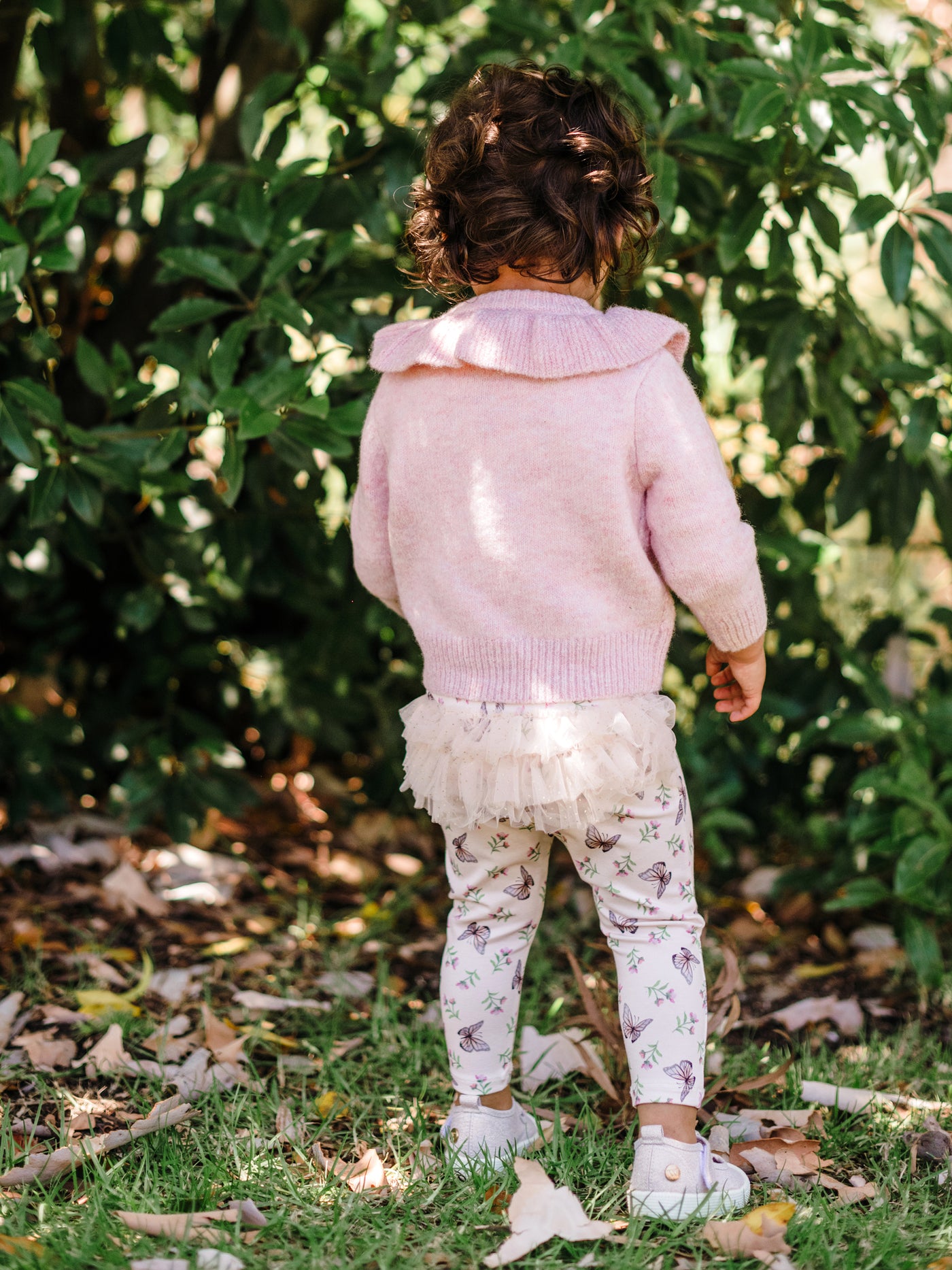 'Dancing Butterflies' Fabulous Frilled Legging - Pearl