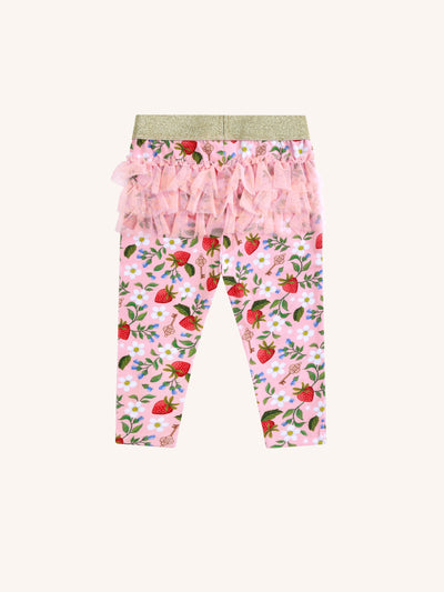 'Hearts Floral' Fabulour Frill Legging - Pink