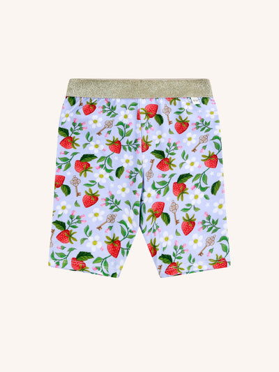 'Hearts Floral' Signature Bike Short - Violet