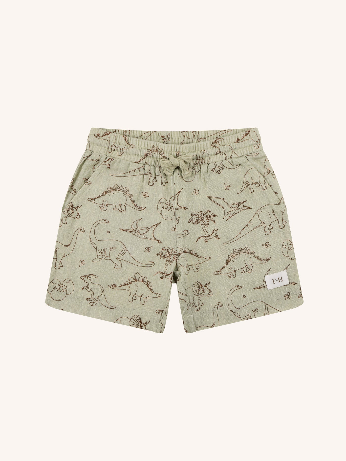 'Prehistorica' Verdan Short - Olive Leaf
