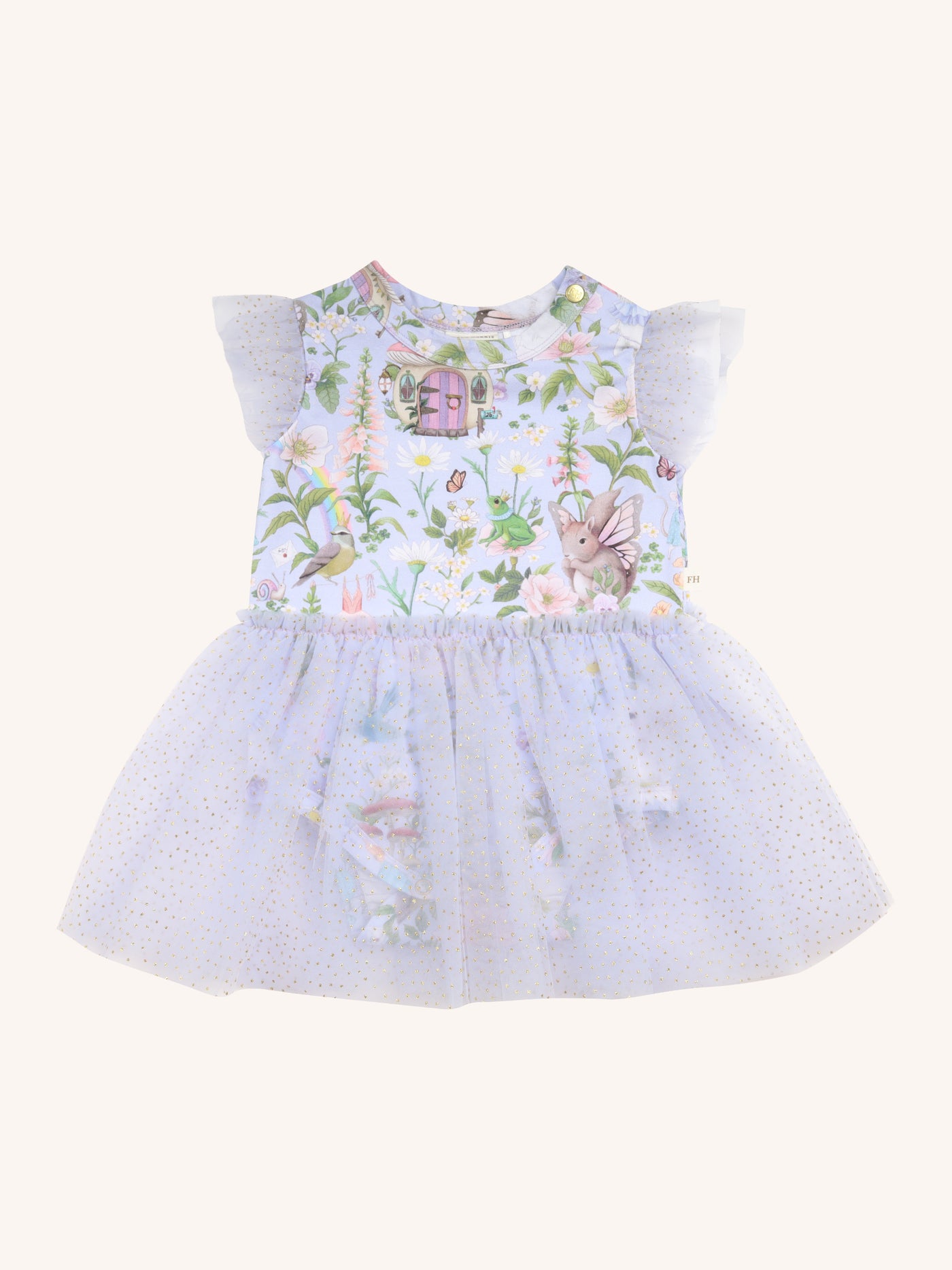 'Fairyland' Dreamy Tutu Bodysuit Dress Baby - Cornflower