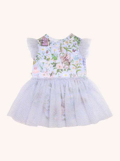 'Fairyland' Dreamy Tutu Bodysuit Dress Baby - Cornflower