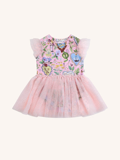 'All my Hearts' Dreamy Tutu Bodysuit Dress - Parfait Pink
