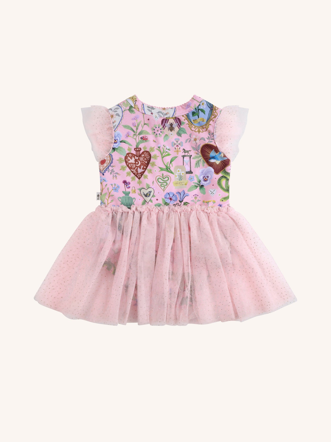 'All my Hearts' Dreamy Tutu Bodysuit Dress - Parfait Pink