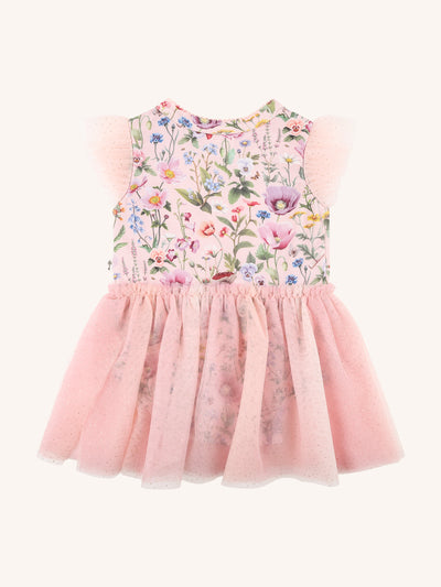 'Garden of Dreams' Tutu Bodysuit Dress - Peach