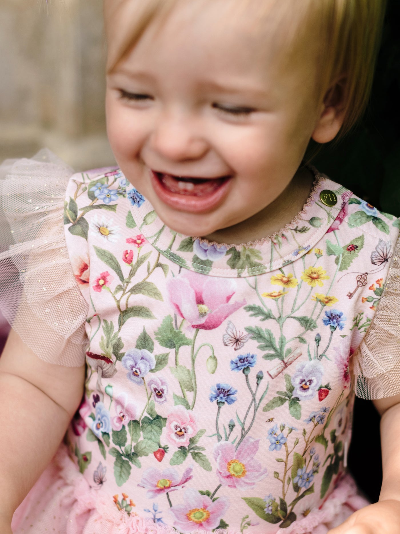 'Garden of Dreams' Tutu Bodysuit Dress - Peach