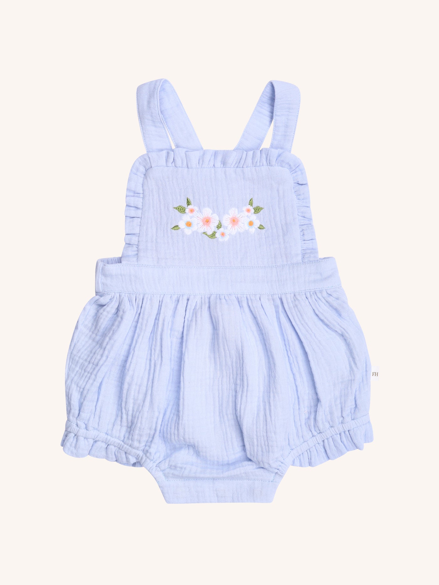 Botanical Frill Romper - Cornflower