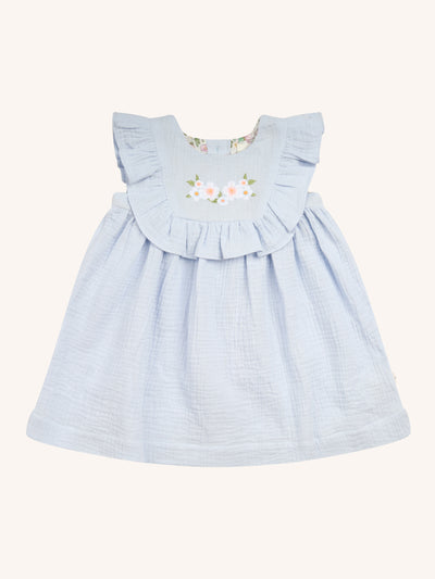 Botanical Frill Dress - Cornflower