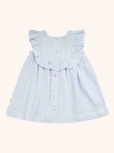 Botanical Frill Dress - Cornflower