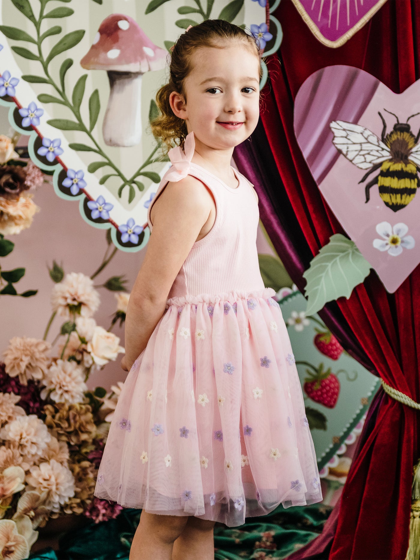 'All my Hearts' Bonnie Bow Dress - Blossom
