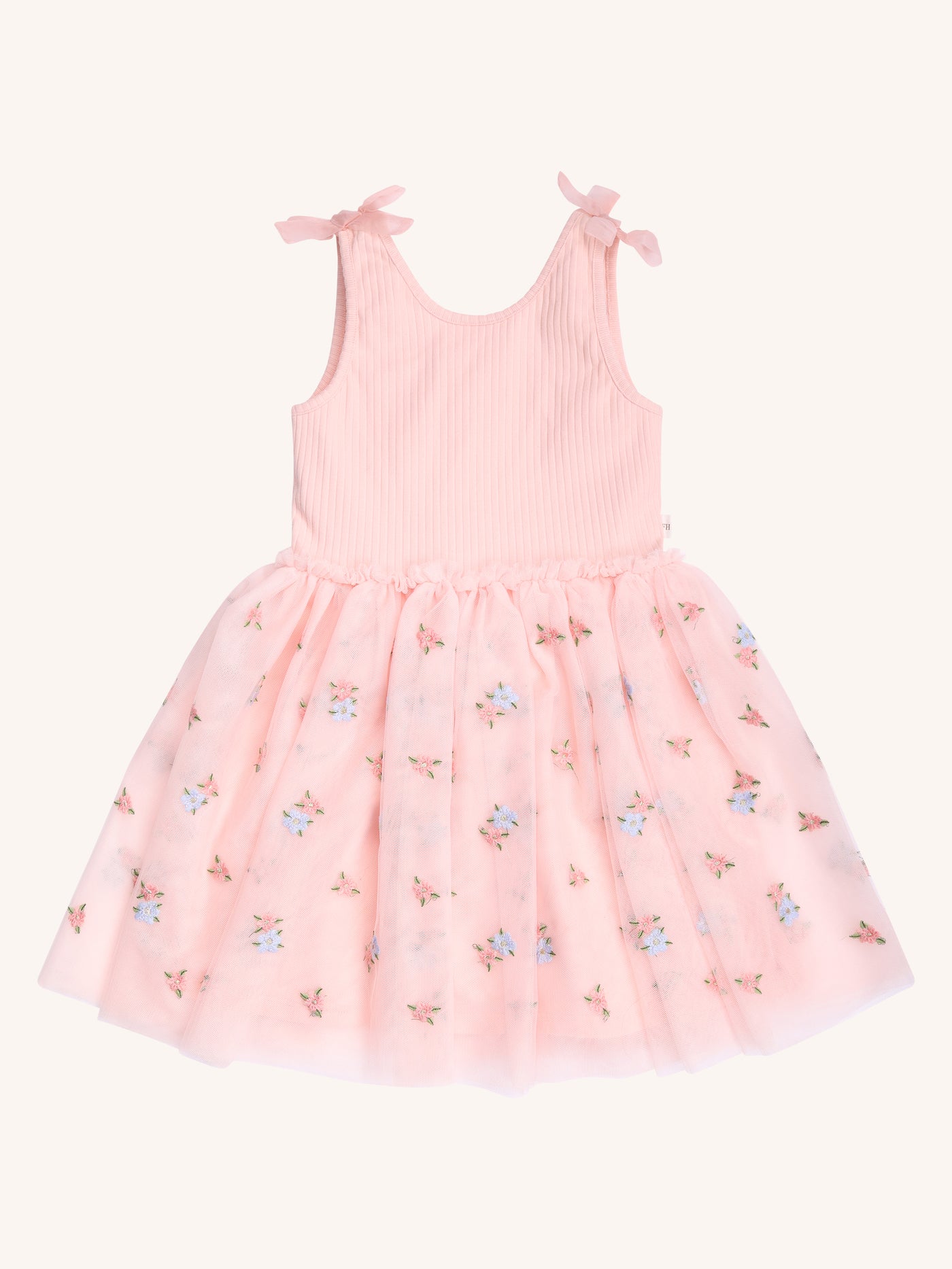 Bonnie Bow Dress - Pearl Blush