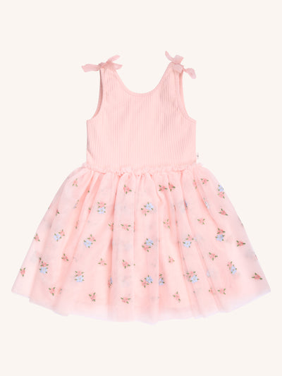 Bonnie Bow Dress - Pearl Blush