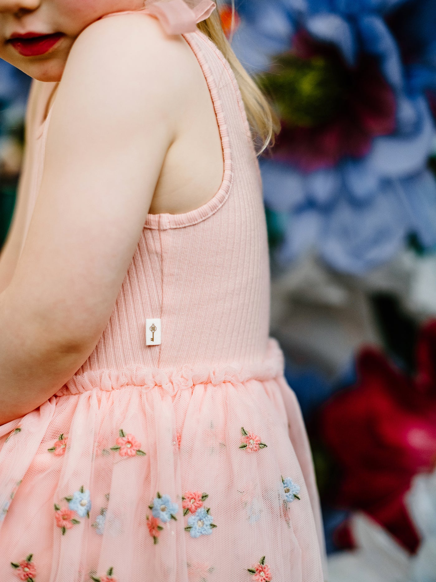 Bonnie Bow Dress - Pearl Blush