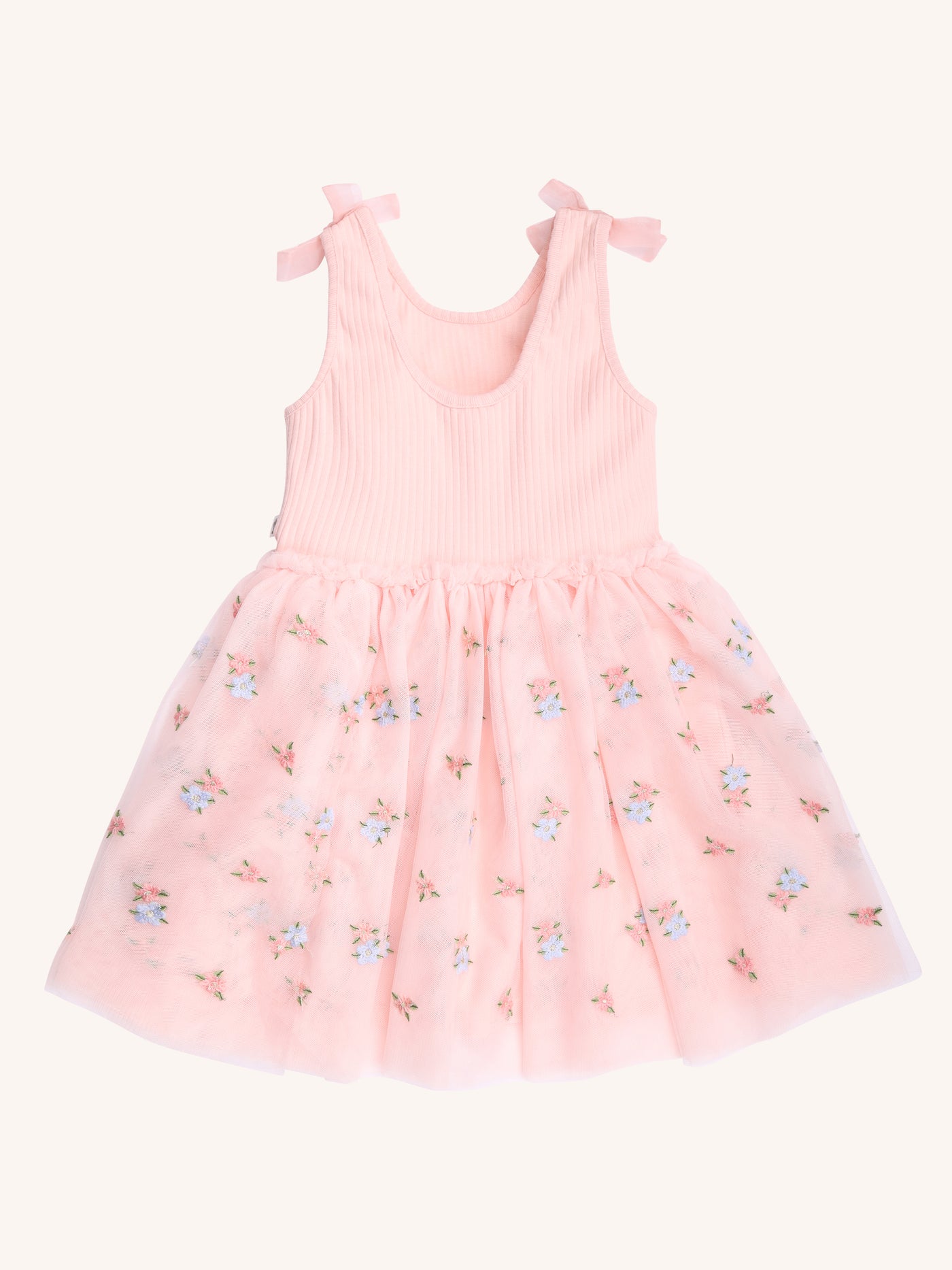 Bonnie Bow Dress - Pearl Blush