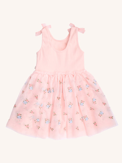 Bonnie Bow Dress - Pearl Blush