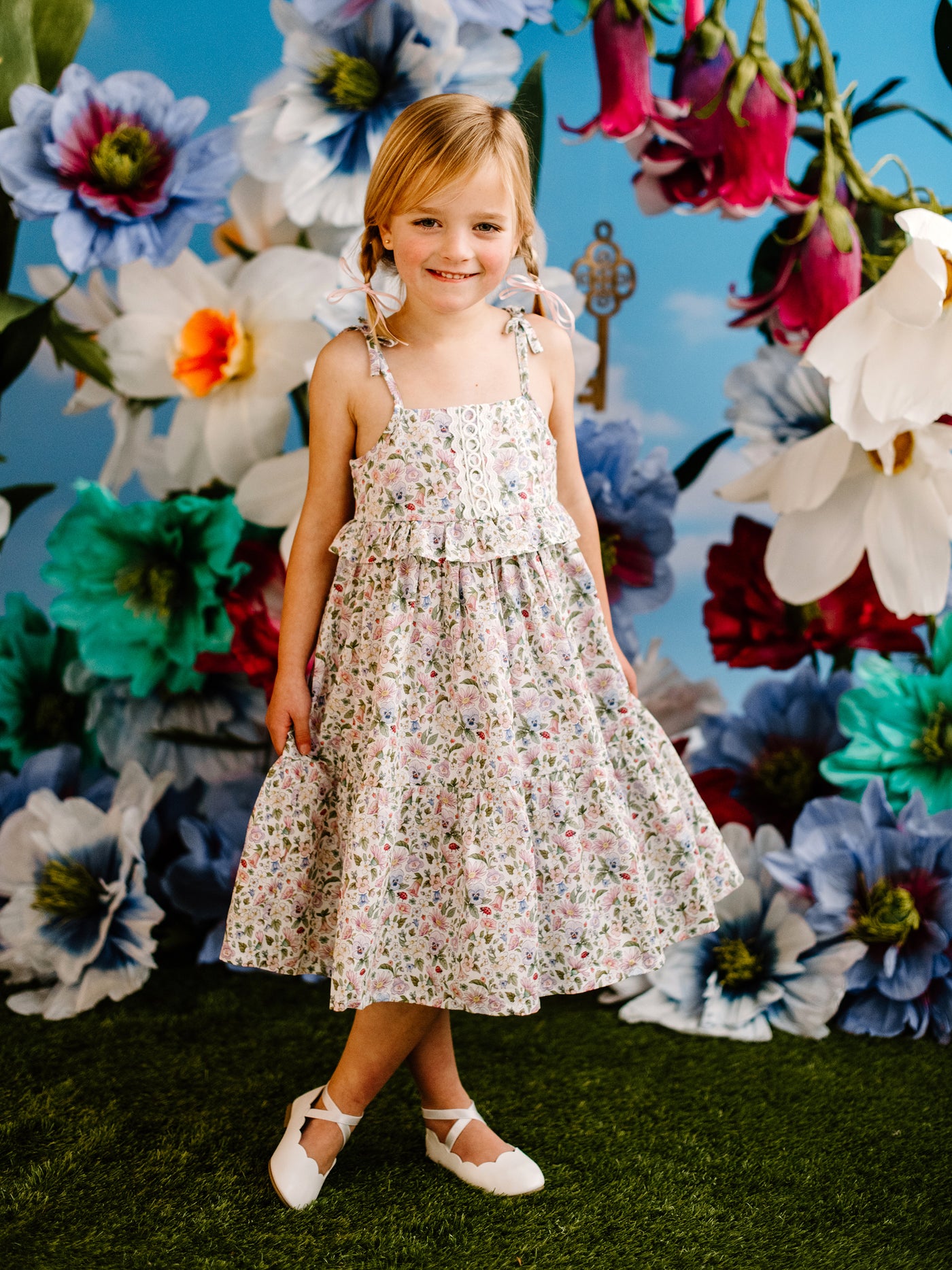 'Garden Ditsy' Flossy Dress - Snow