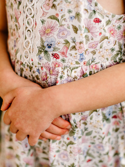 'Garden Ditsy' Flossy Dress - Snow