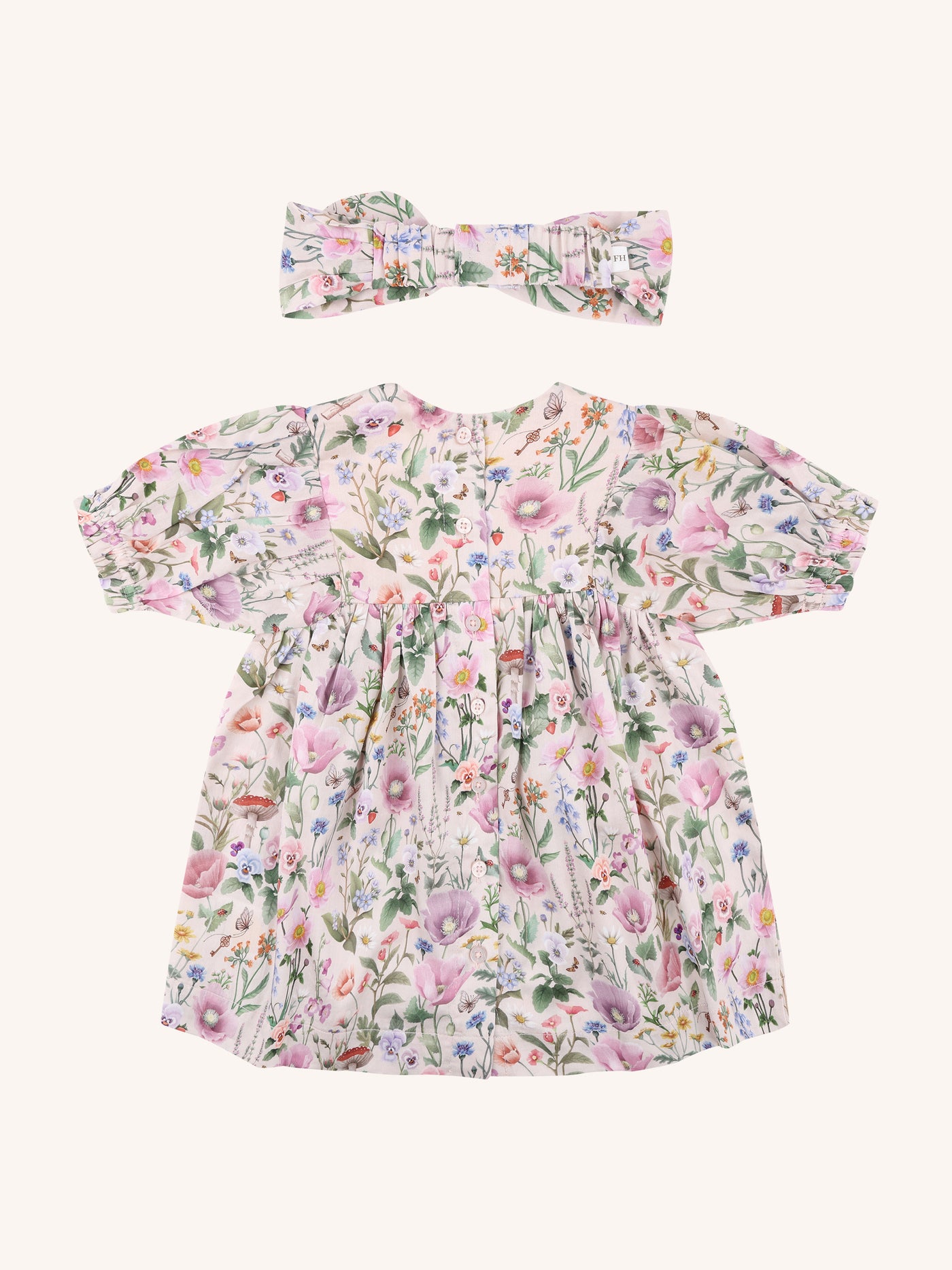 'Garden of Dreams' Dress & Headband Set - Taupe