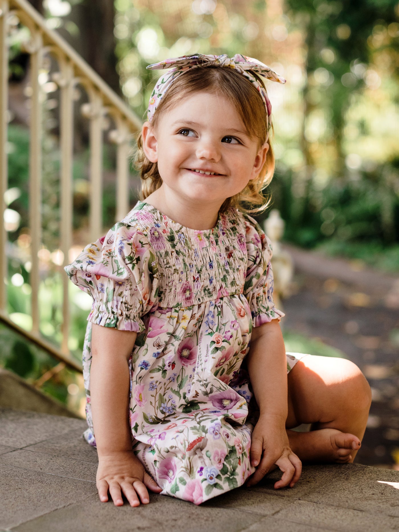 'Garden of Dreams' Dress & Headband Set - Taupe