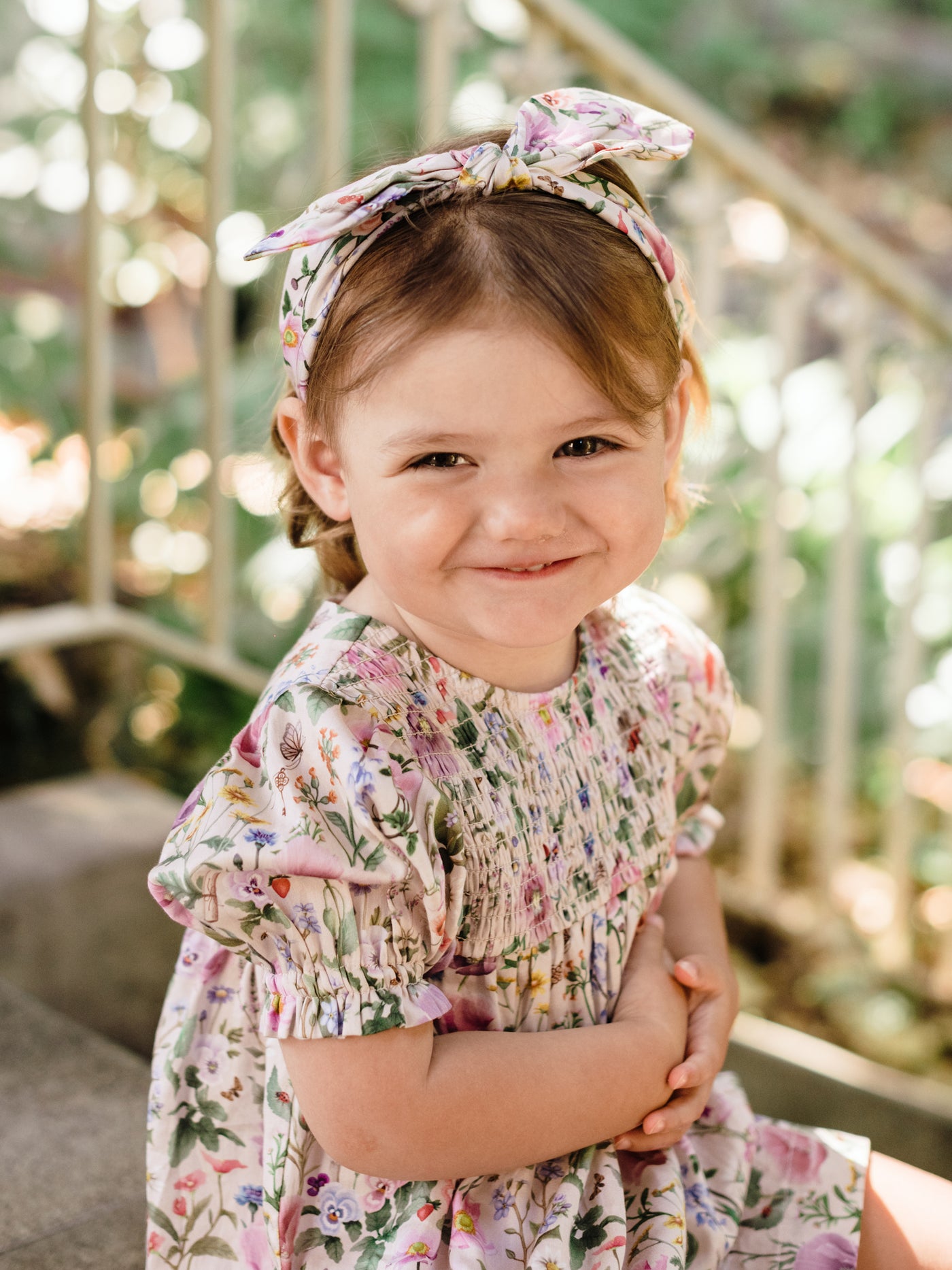 'Garden of Dreams' Dress & Headband Set - Taupe