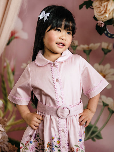 'Garden of Dreams' Garland Shirt Dress - Pink
