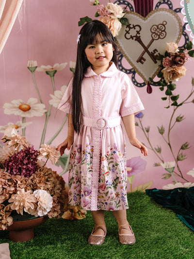 'Garden of Dreams' Garland Shirt Dress - Pink