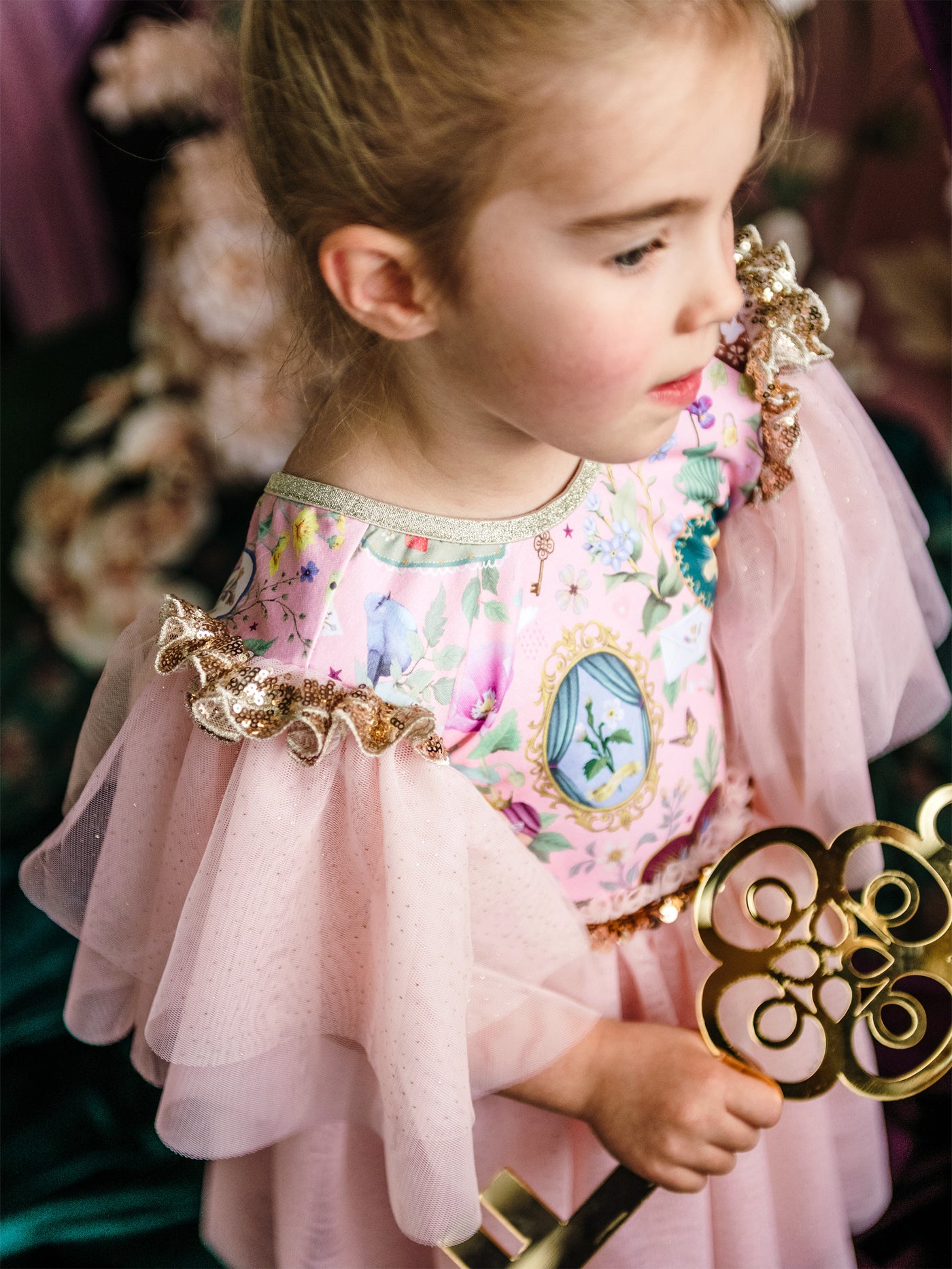 'All my Hearts' Ornate Tutu Dress - Parfait Pink
